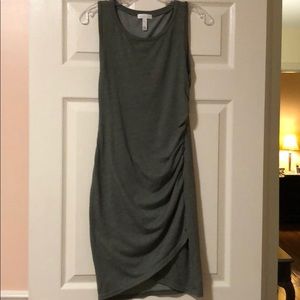 Army green mini ruched body-con dress